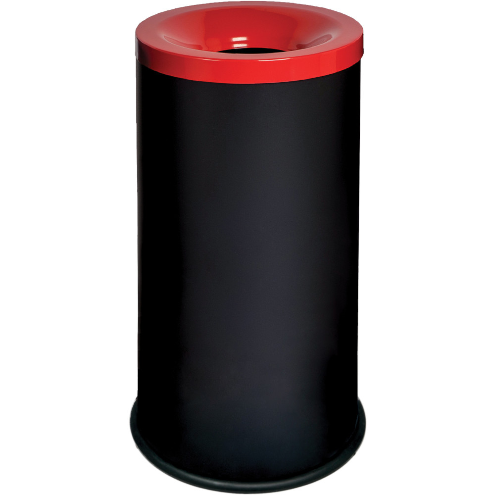 Corbeille anti-feu noire-rouge tri-sélective 50 litres Corbeille anti-feu noire-rouge tri-sélective 50 litres