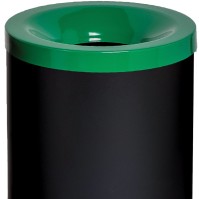 Corbeille anti-feu noire-verte 50L tri-sélective efficace