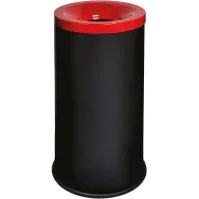 Corbeille noire-rouge 90L tri-sélective anti-feu élégante