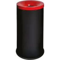 Corbeille noire-rouge 90L tri-sélective anti-feu élégante