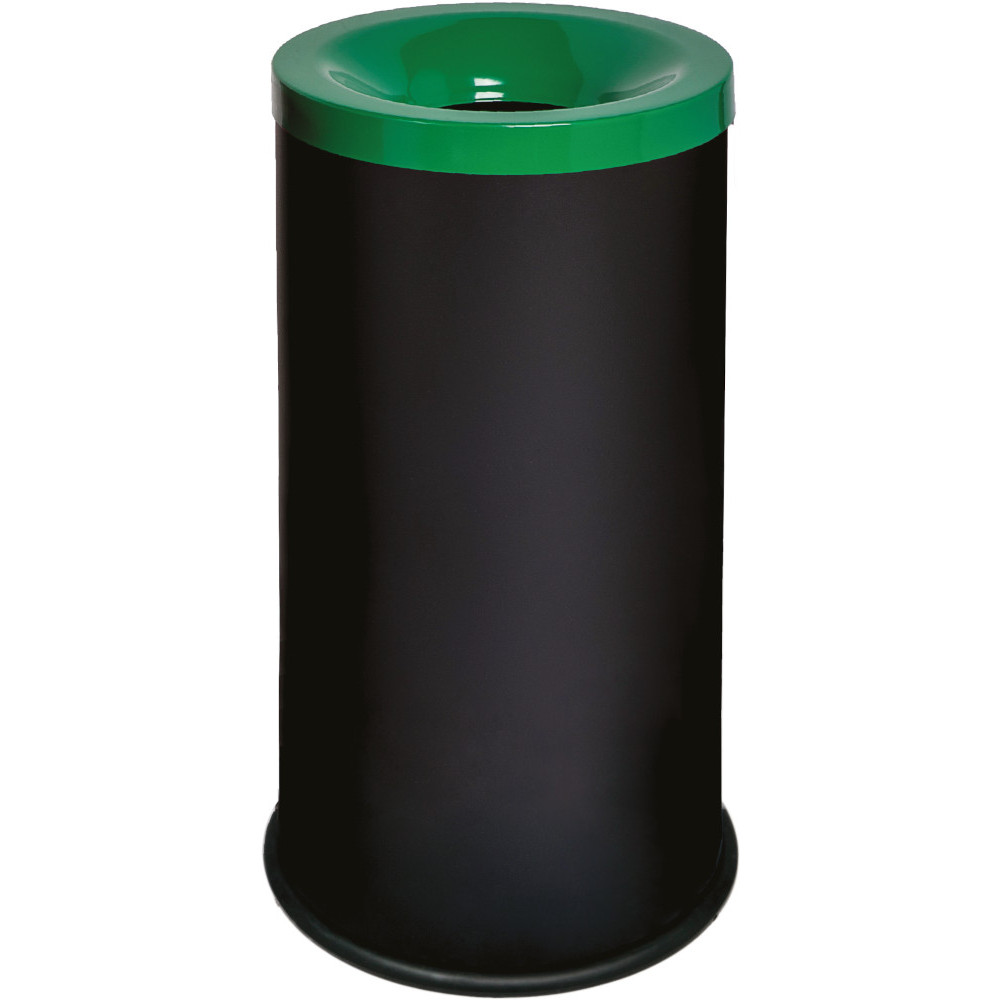 Corbeille anti-feu tri-sélective 90L noire et verte Corbeille anti-feu tri-sélective 90L noire et verte