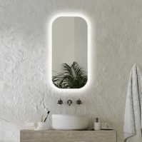 Miroir rétroéclairé moderne avec éclairage diffus et options personnalisables