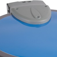 Support mural 110L bleu pour sacs-poubelle avec couvercle