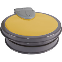 Support mural sacs-poubelle 110L couvercle jaune pratique et hygiénique