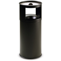 Corbeille cendrier anti-feu noire 40L avec sable
