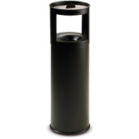 Corbeille cendrier sable noir anti-feu 25L élégante