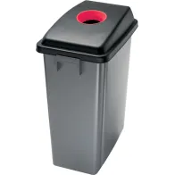 Poubelle rouge tri sélectif 60L ouverture ronde