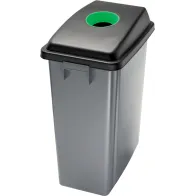 Poubelle verte 60L tri sélectif ouverture ronde
