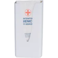 Distributeur de sachets périodiques en papier sur mur blanc