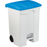 Conteneur mobile 70L bleu à pédale lot de 3