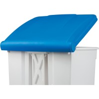 Conteneur mobile à pédale 70L couvercle bleu lot de 3