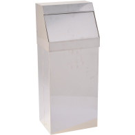 Poubelle industrielle « push » inox brillant 50 litres: design élégant et pratique pour une utilisation professionnelle.