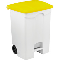 Conteneur mobile 70L pédale couvercle jaune lot de trois