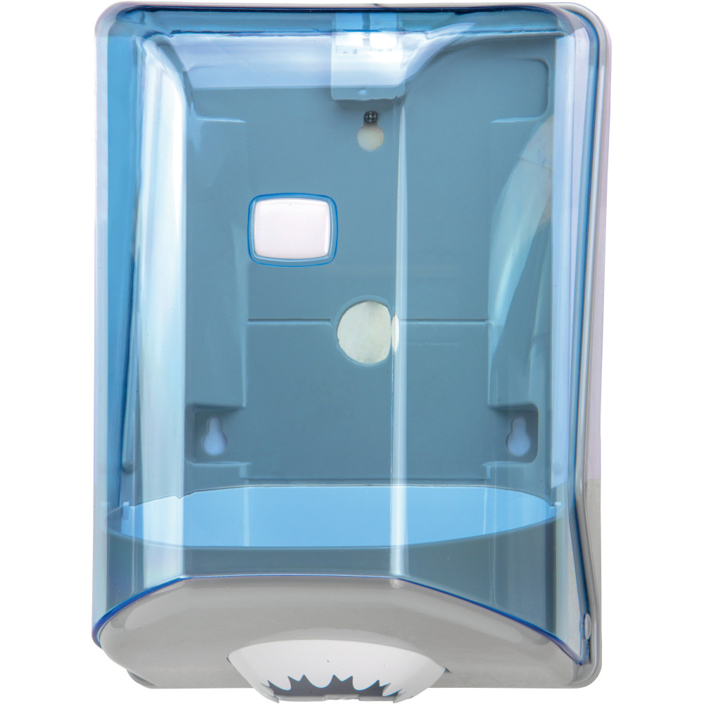 Distributeur transparent essuie-mains bobine dévidage central pratique et efficace Distributeur transparent essuie-mains bobine dévidage central pratique et efficace