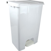 Conteneur mobile blanc 80L avec pédale pratique et hygiénique