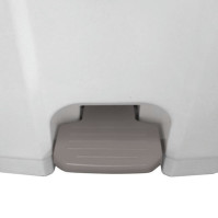 Conteneur pédale 80L blanc-jaune pour déchets médicaux.
