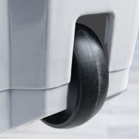 Conteneur mobile à pédale 80L blanc marron pratique robuste