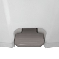 Conteneur mobile 80L blanc-marron avec pédale pratique