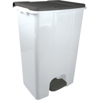Conteneurs mobiles à pédale 80L blanc-gris lot de 3