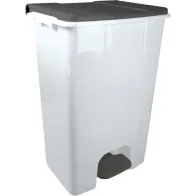 Conteneurs mobiles à pédale 80L blanc-gris lot de 3