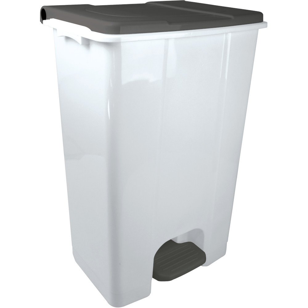 Conteneurs mobiles à pédale 80L blanc-gris lot de 3 Conteneurs mobiles à pédale 80L blanc-gris lot de 3