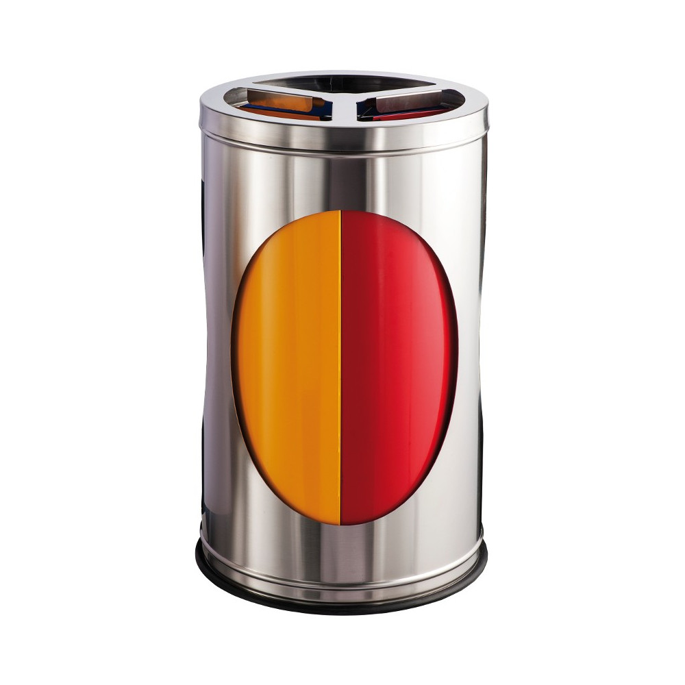 Poubelle Tri Selectif 3 Bacs De 35 Litres Inox
