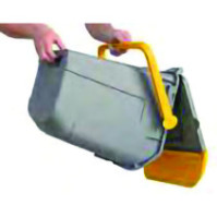 Poubelle jaune 25L couvercle basculant anse pratique.