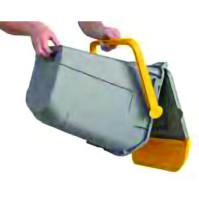 Poubelle marron 35L avec couvercle basculant et anse