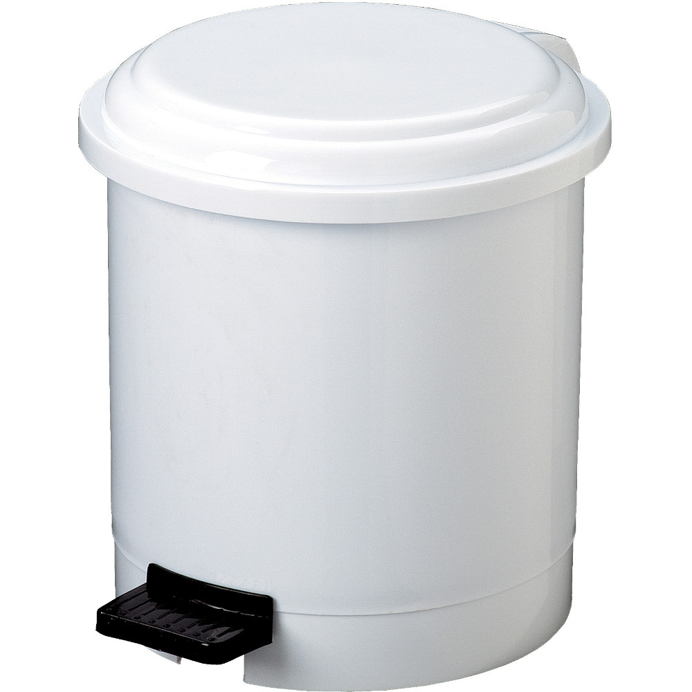 Poubelle ronde blanche 3L à pédale compacte et pratique Poubelle ronde blanche 3L à pédale compacte et pratique