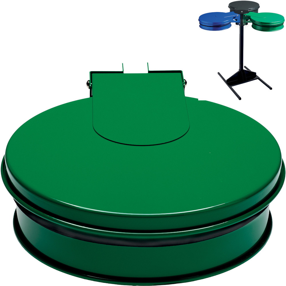 Support mural vert pour sacs-poubelles 100L avec couvercle Support mural vert pour sacs-poubelles 100L avec couvercle