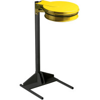 Support mural jaune pour sacs-poubelles 100L avec couvercle