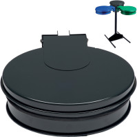 Fixation poteau Ø200 acier noir pour sacs-poubelles