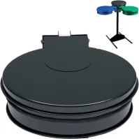 Fixation poteau Ø200 acier noir pour sacs-poubelles