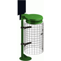 Poteau vert robuste pour sacs-poubelles urbains et parcs