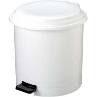 Poubelle ronde à pédale blanche 12 litres
