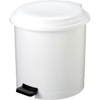 Poubelle ronde à pédale blanche 12 litres
