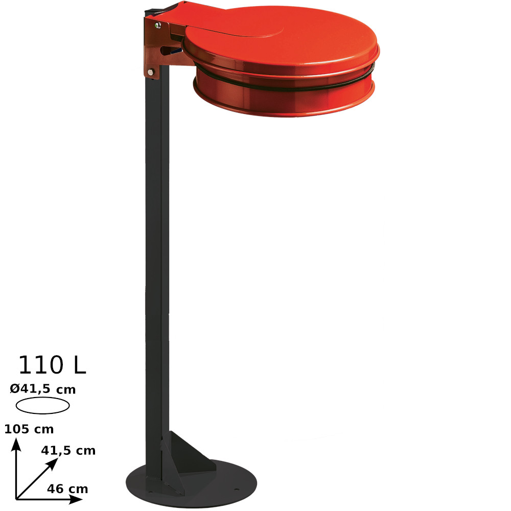 Porte sacs-poubelle rouge sur socle pratique et robuste Porte sacs-poubelle rouge sur socle pratique et robuste
