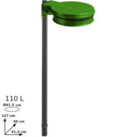 Porte sacs-poubelle vert scellable pratique et durable extérieur