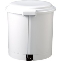 Poubelle ronde blanche à pédale 12L robuste pratique