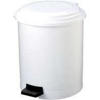 Poubelle ronde à pédale blanche 20 litres