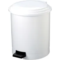 Poubelle ronde à pédale blanche 20 litres