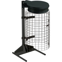 Porte-sacs-poubelle gris manganèse pour événements avec grille