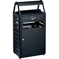 Corbeille cendrier anti-vandalisme gris foncé 48 litres