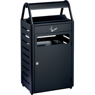 Corbeille cendrier anti-vandalisme gris foncé 48 litres