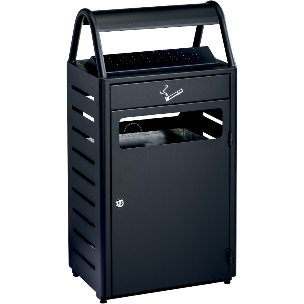Corbeille cendrier anti-vandalisme gris foncé 48 litres Corbeille cendrier anti-vandalisme gris foncé 48 litres