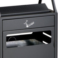 Corbeille cendrier antivandalisme gris 48L robuste fonctionnel