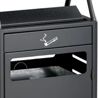 Corbeille cendrier antivandalisme gris 48L robuste fonctionnel