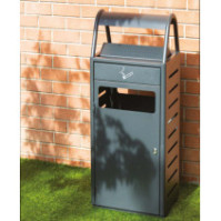 Corbeille cendrier robuste antivandalisme 24L gris foncé