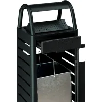 Corbeille cendrier anti-vandalisme 24L gris foncé robuste