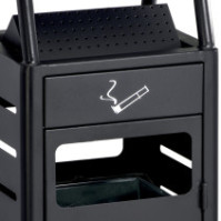 Corbeille cendrier antivandalisme gris foncé 24 litres